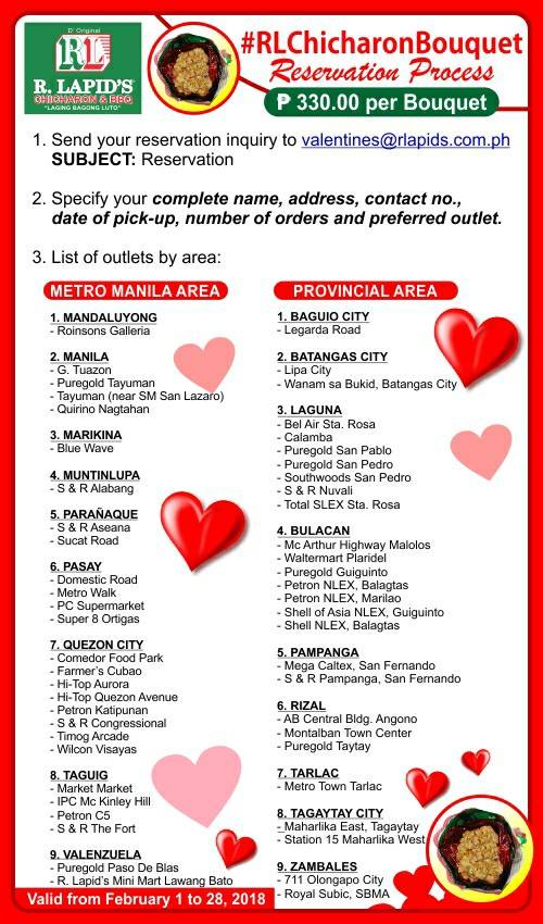 RL Chicharon Bouquet Reservation Process